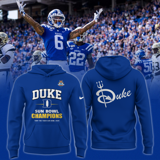 Duke 2025 TONY THE TIGER SUN BOWL Champions Hoodie Limited Edition