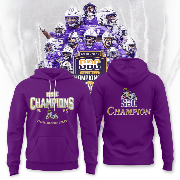 .JMU 2025 Sun Belt Football Conference Champions Hoodie Limited Edition