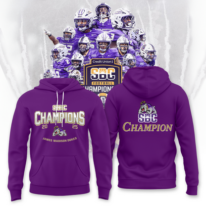 .JMU 2025 Sun Belt Football Conference Champions Hoodie Limited Edition