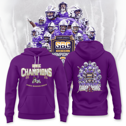 .JMU 2025 Sun Belt Football Conference Champions Hoodie Limited Edition