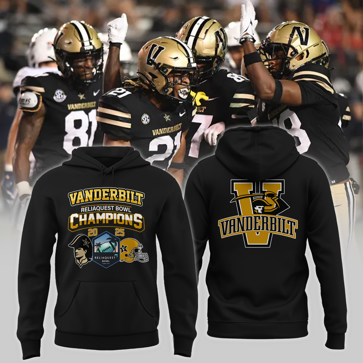 VANDERBILT 2025 RELIAQUEST BOWL Champions Hoodie Limited Edition