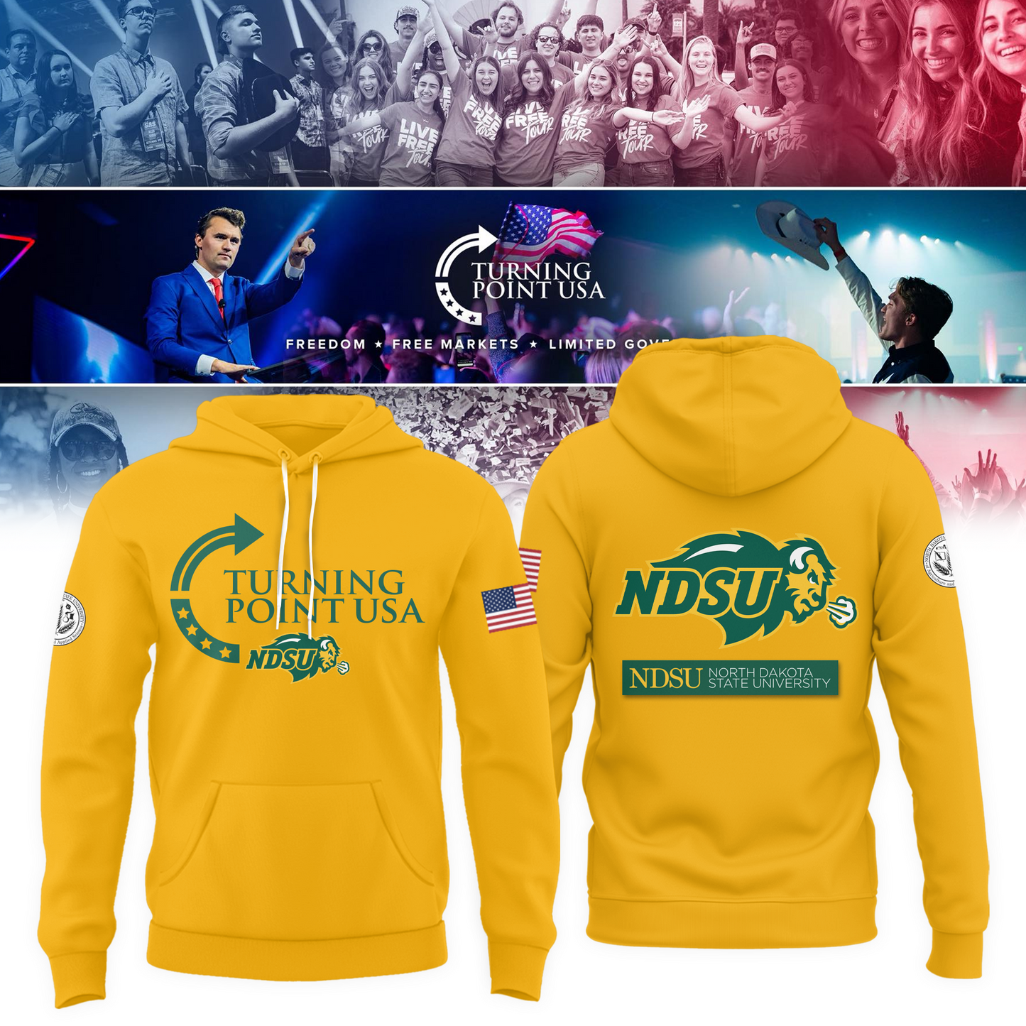 North Dakota State University Freedom Hoodie