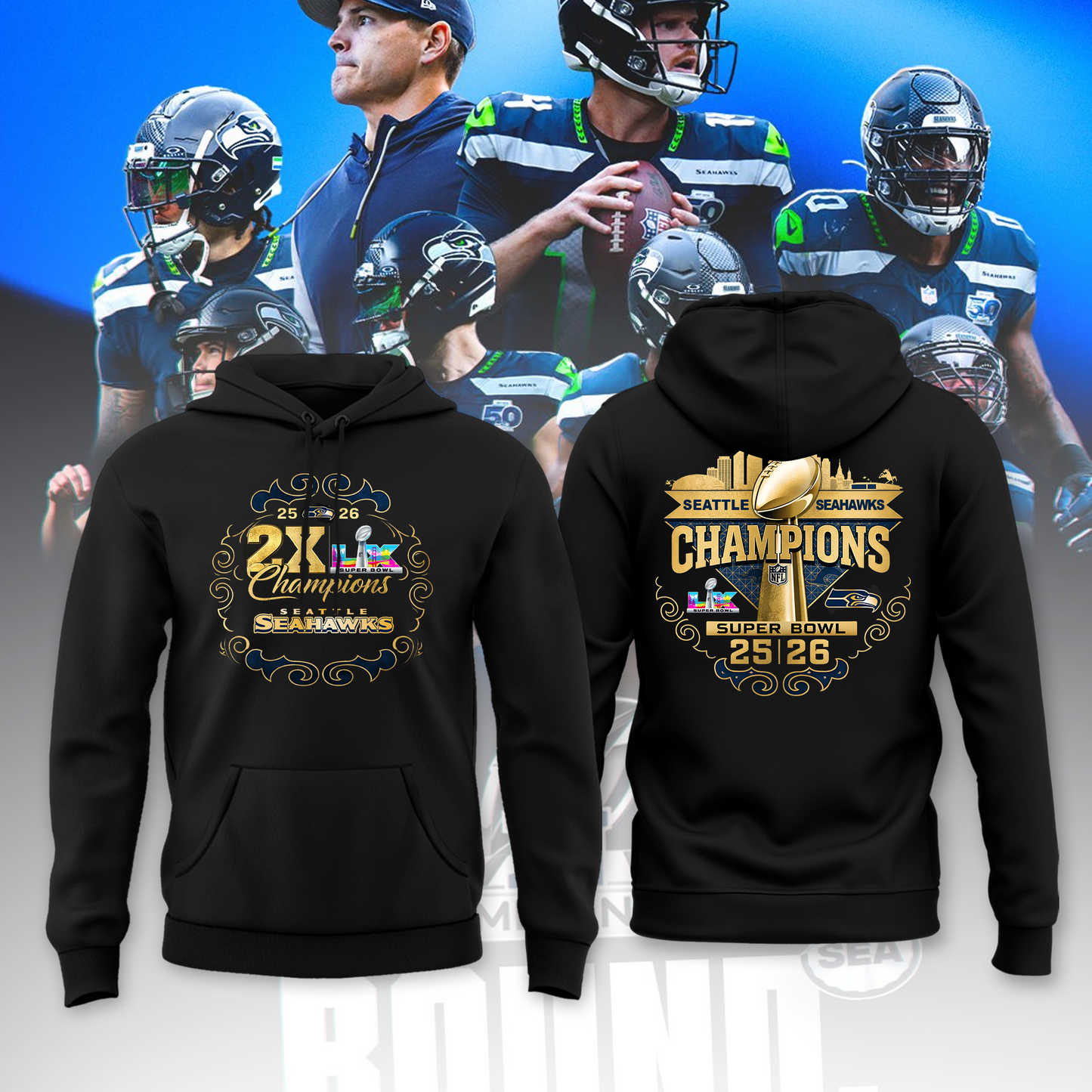 Emerald City Glory: Super Bowl LX Commemorative Shirt