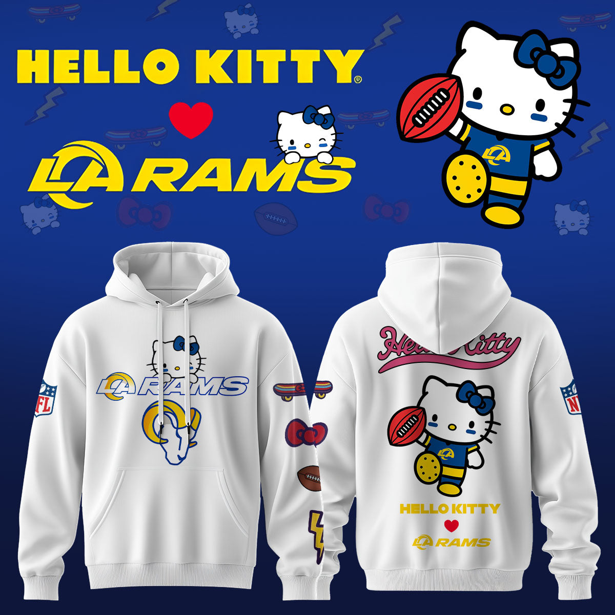 .Los Angeles Rams x Hello Kitty Limited Hoodie