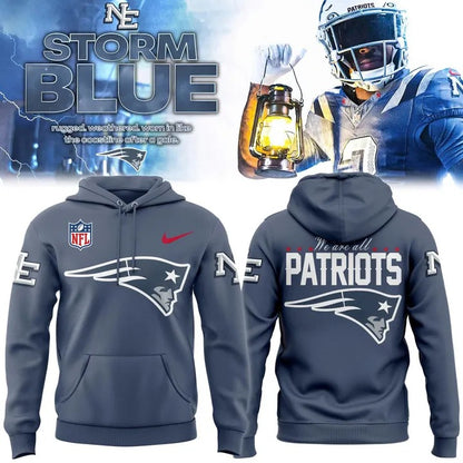 New England Patriots 2025 Rivalries Nor’Easter Storm Blue Hoodie