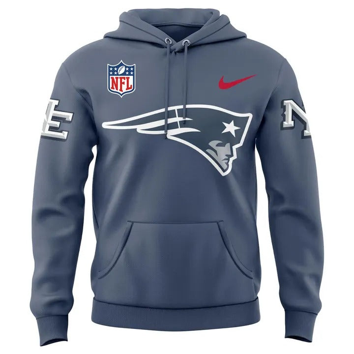 New England Patriots 2025 Rivalries Nor’Easter Storm Blue Hoodie