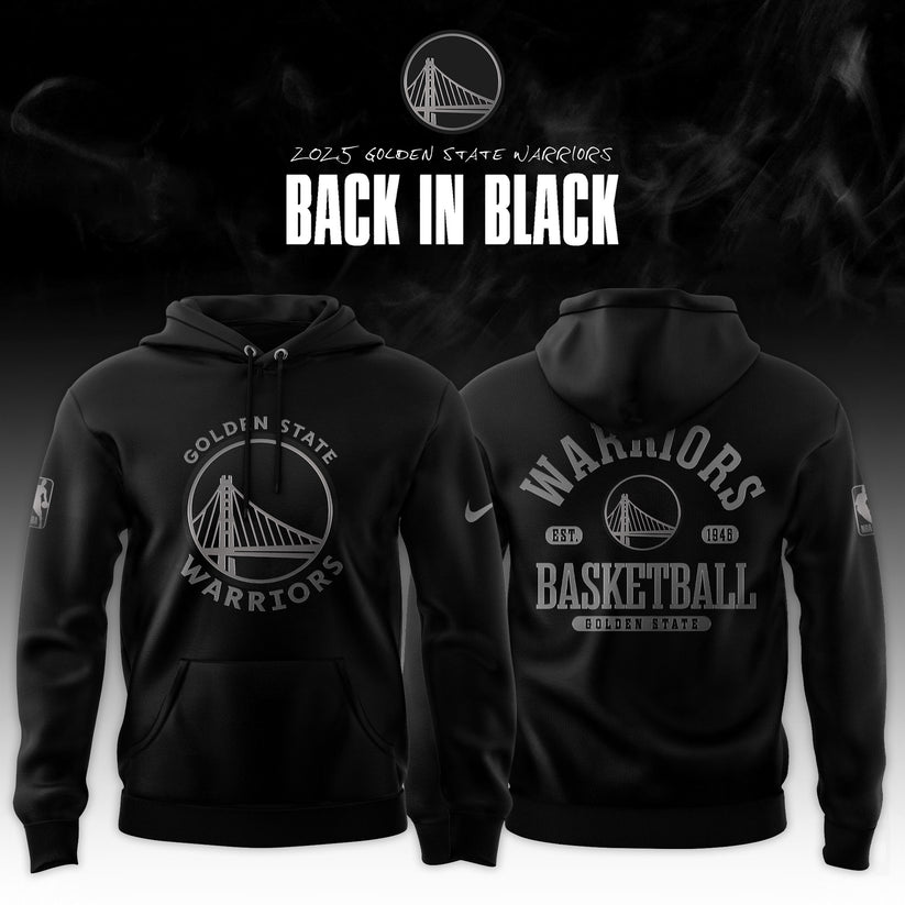 Golden State Warriors ‘Back in Black’ 2025 Special Edition Hoodie