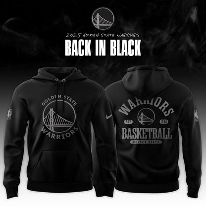 Golden State Warriors ‘Back in Black’ 2025 Special Edition Hoodie