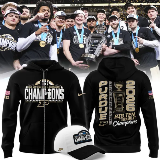 04.Purdue Men's Basketball 2026 Big Ten Tournament Champions ZipHoodie