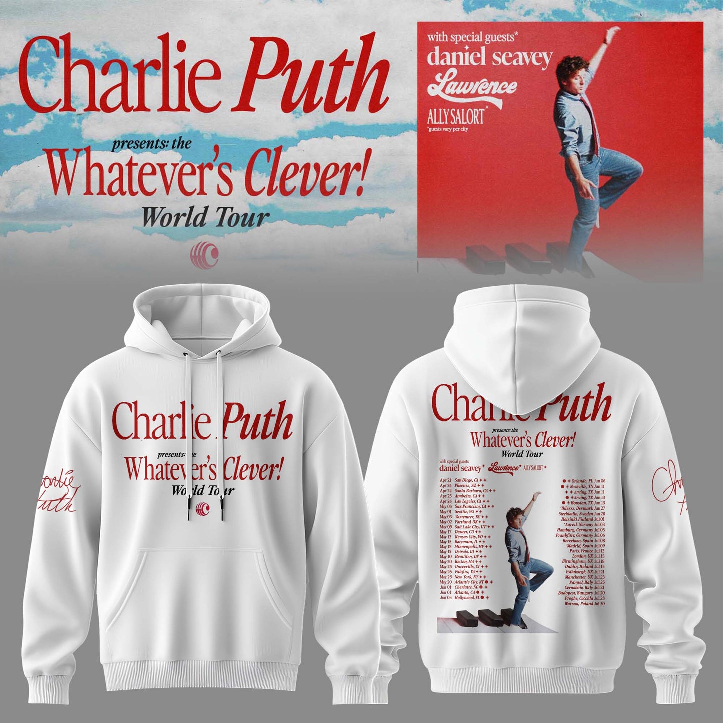 Charlie Puth: Whatever’s Clever! World Tour Limited Hoodie