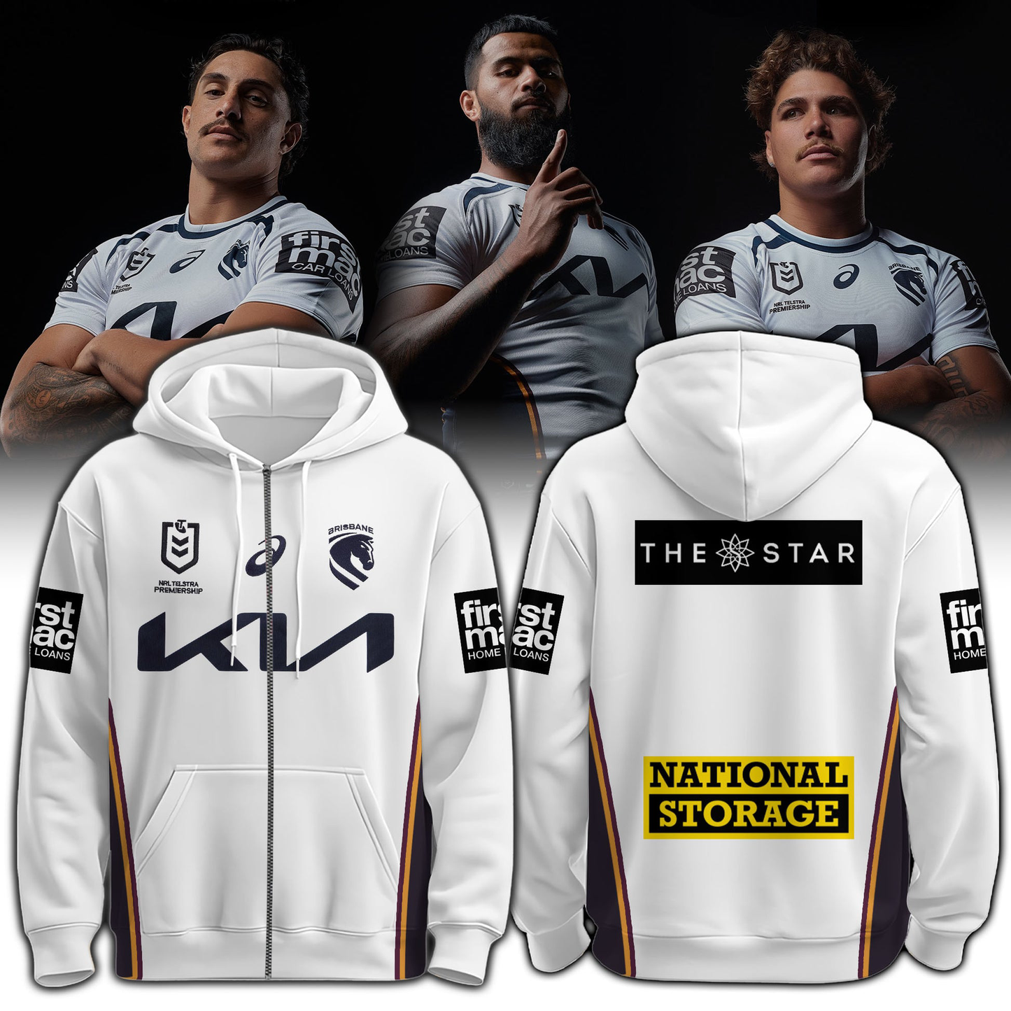Brisbane Broncos 2026 Heritage Zip Hoodie