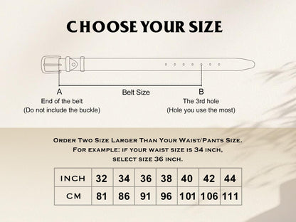 Personalized Mens Leather Belt, Custom Leather Belt for Dad, Christmas Gift for Boyfriend, Unique Gift for Husband, Anniversary Gifts Belt