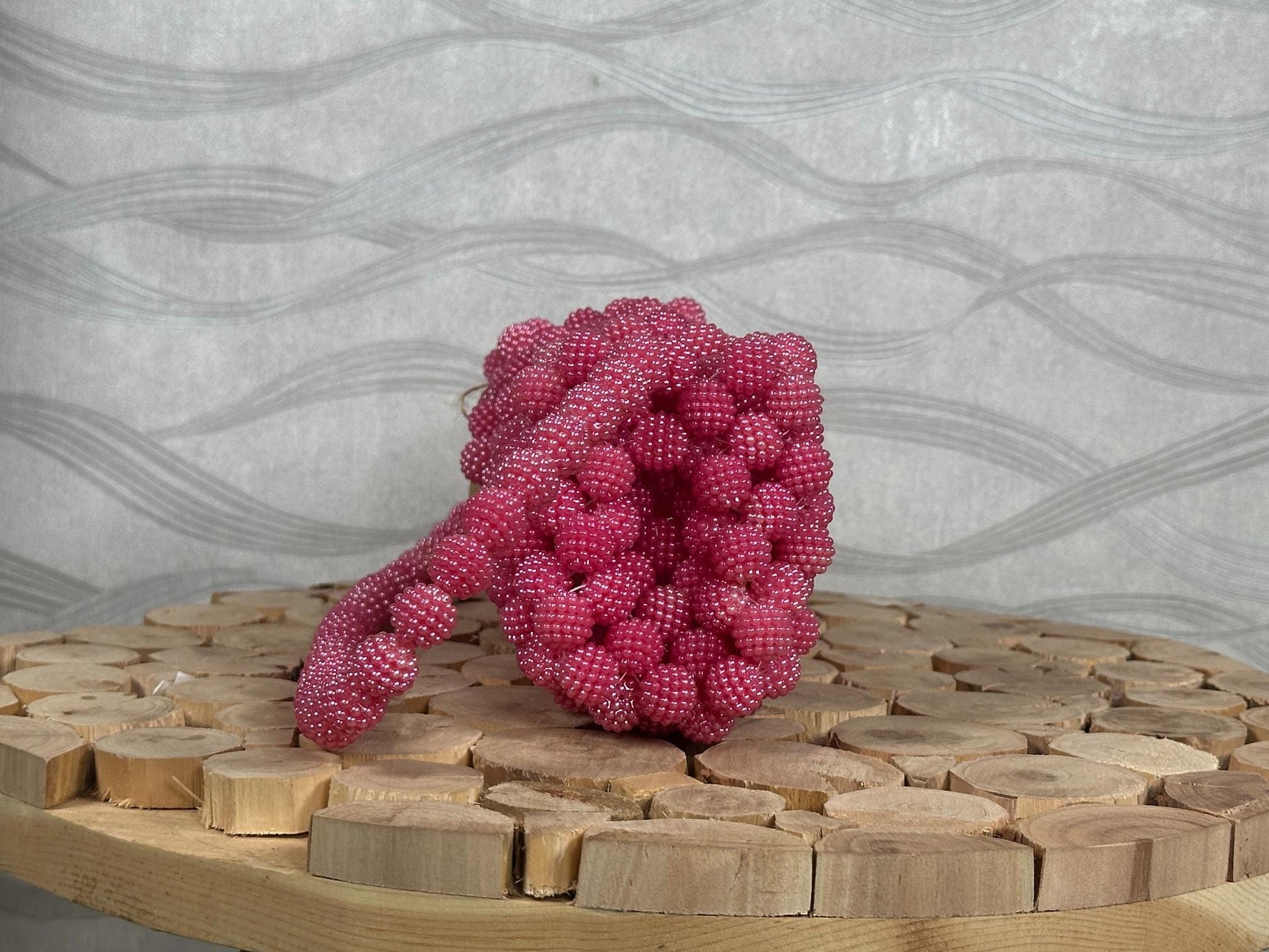 Handmade Pink Beaded Bridal Bag: Pearl Evening Clutch