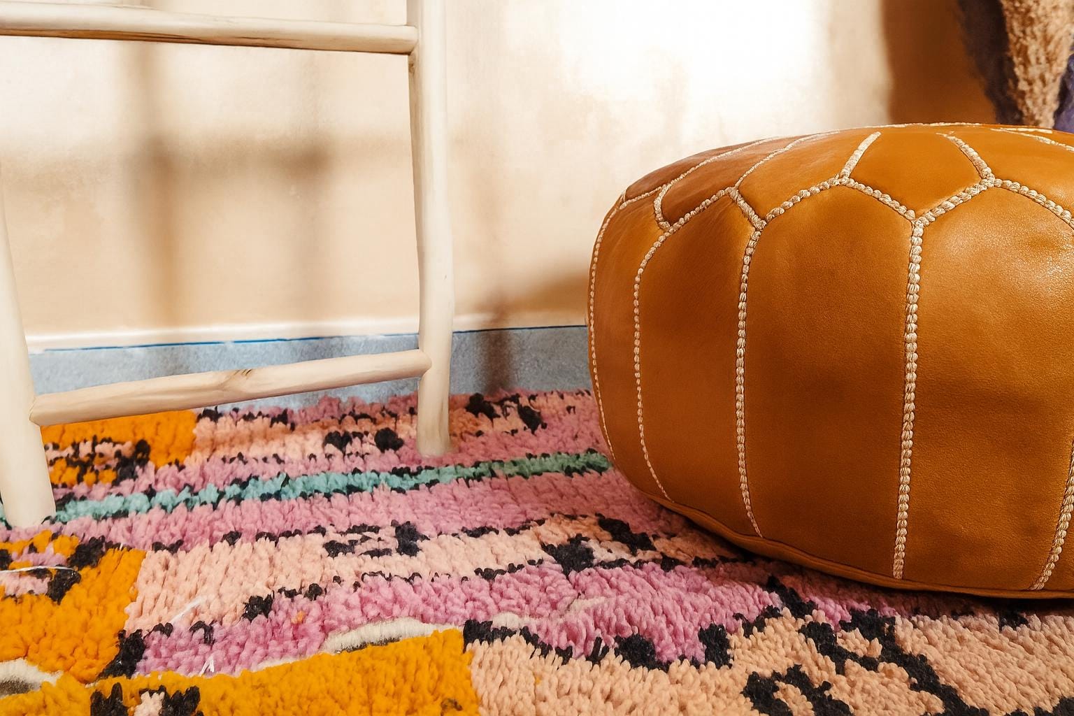 Handmade Moroccan Leather Pouf Ottoman – Customizable Floor Cushion, Boho Footstool, Authentic Marrakesh Decor