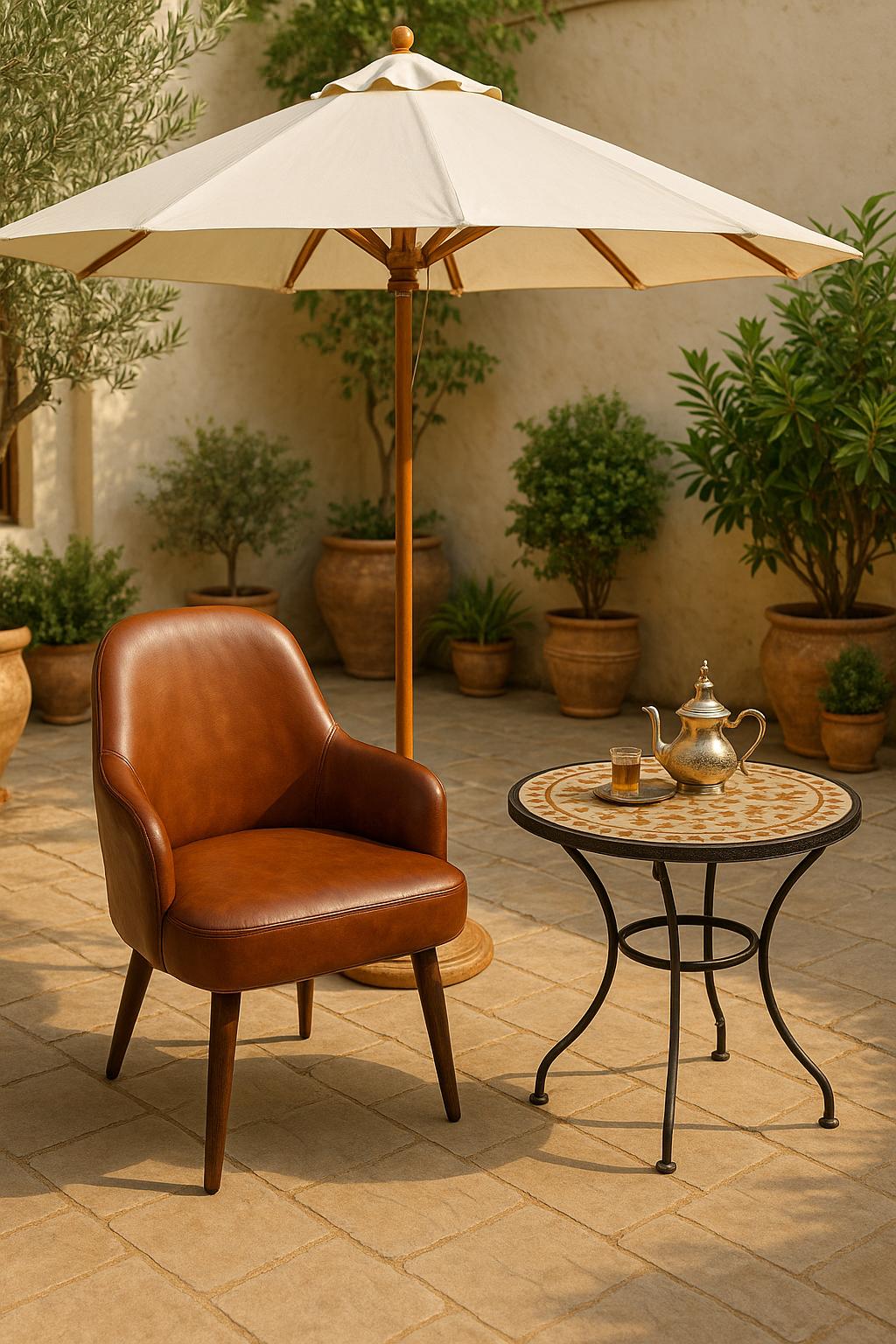 Handmade Moroccan Leather Desk Chair: Modern Accent Seating