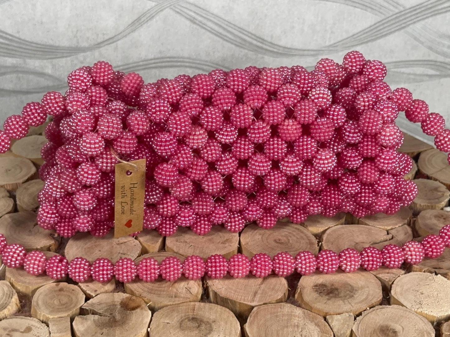 Handmade Pink Beaded Bridal Bag: Pearl Evening Clutch