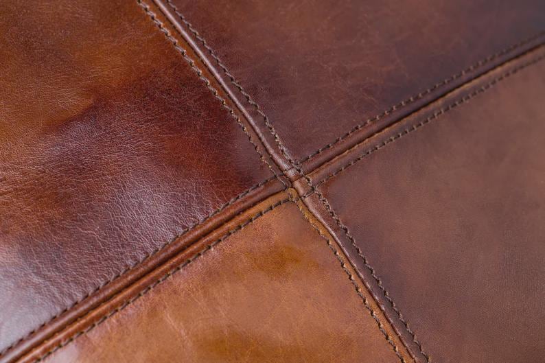 Handmade Leather Pillow Cover: Rustic Farmhouse Throw Cushion