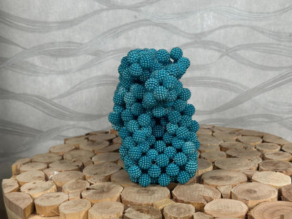 Handmade Turquoise Beaded Bag: Retro-Chic Shoulder Purse