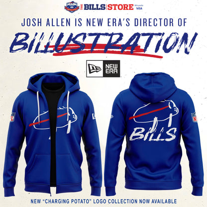New "Charging Potato" Logo Zip Hoodie (Blue)