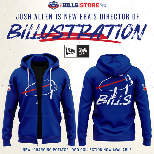 New "Charging Potato" Logo Zip Hoodie (Blue)