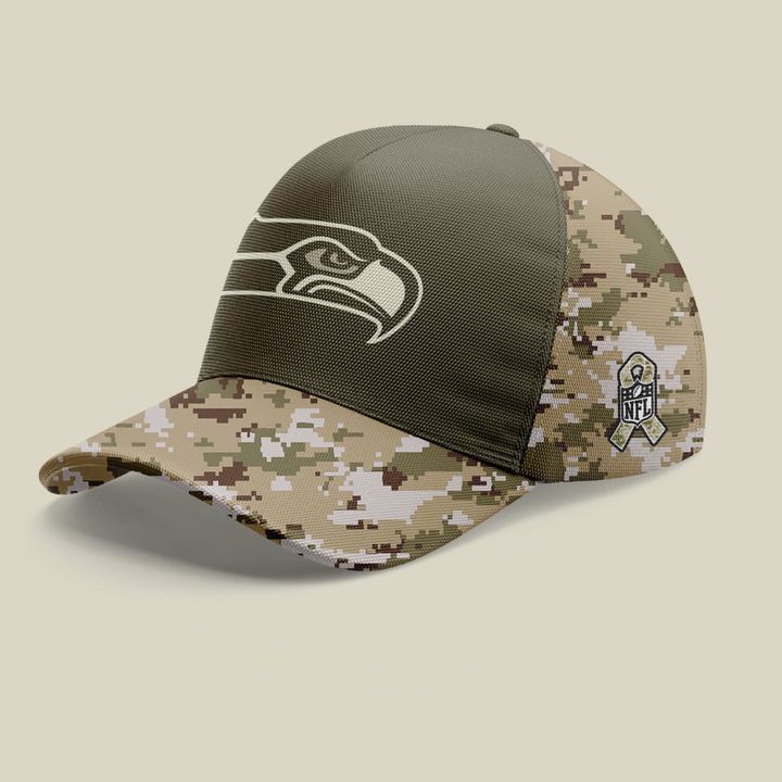 Men's Seattle Seahawks Olive/camo 2025 Salute to Service Sideline Hoodie