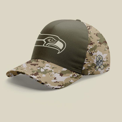 Men's Seattle Seahawks Olive/camo 2025 Salute to Service Sideline Hoodie