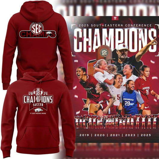 Special 2025 Regular Season Champions Arkansas Soccer Hoodie v2