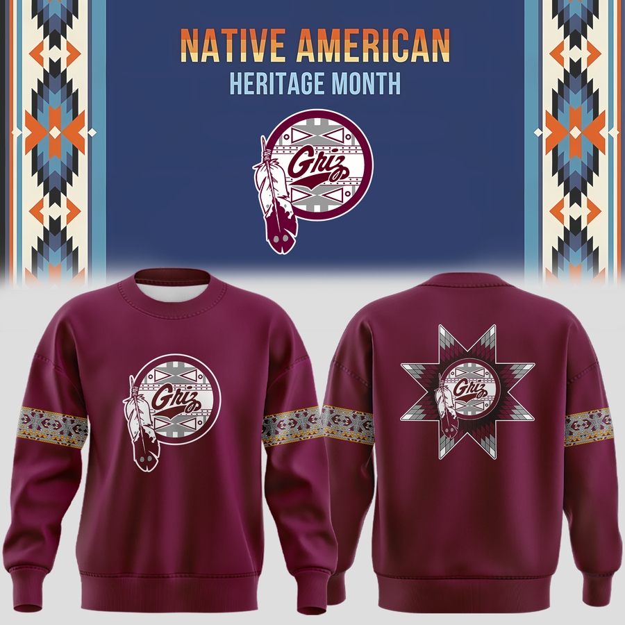 Montana Grizzlies football Native American Heritage Month Sweatshirt | UP93
