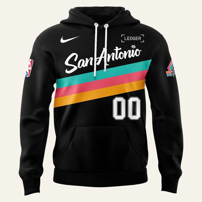 San Antonio Spurs Back To Black City Edition Custom Hoodie