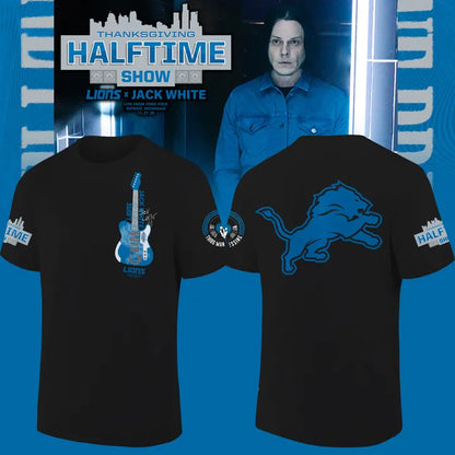 2. Detroit Lions x Jack White Thanksgiving Halftime Show Black Tee - Signature