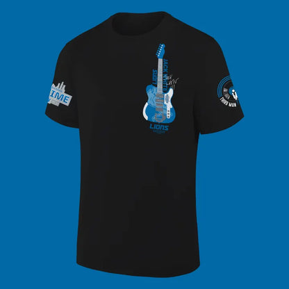 2. Detroit Lions x Jack White Thanksgiving Halftime Show Black Tee - Signature