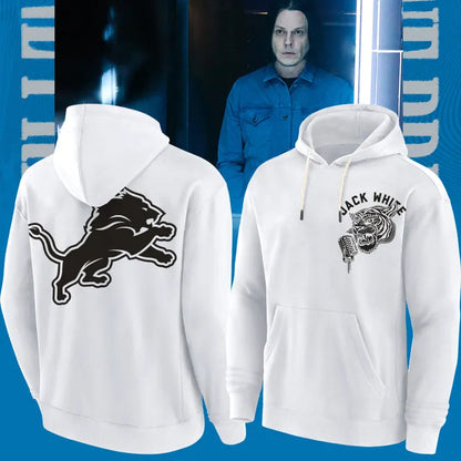 Detroit Lions x Jack White Thanksgiving Halftime Show White Hoodie