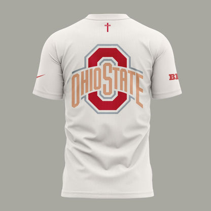 Back at Ohio State, J.T. Tuimoloau makes a statement in the ‘I MET JESUS AND NOW I’M DIFFERENT’ T-Shirt