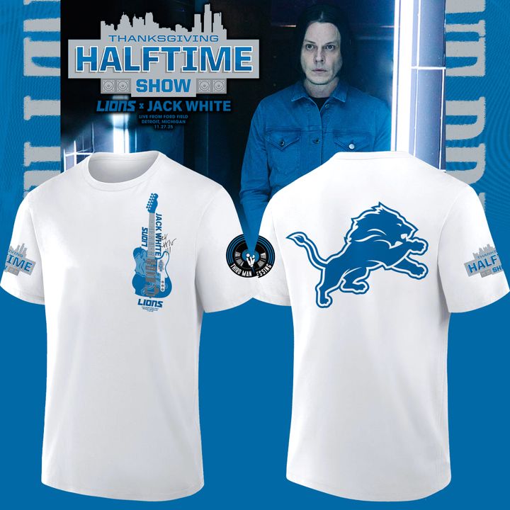 1. Detroit Lions x Jack White Thanksgiving Halftime Show White Tee