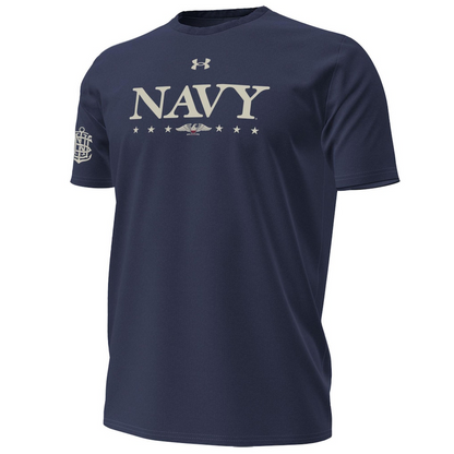 Under Armour Navy Navy Midshipmen 250th Anniversary Uniform Sideline Collection HeatGear T-Shirt