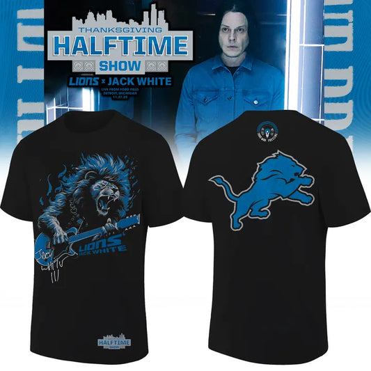 Detroit Lions x Jack White Thanksgiving Halftime Show Vintage Black Tee