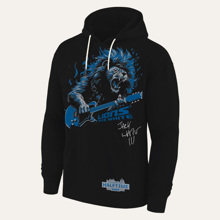 Detroit Lions x Jack White Thanksgiving Halftime Show Vintage Black Hoodie