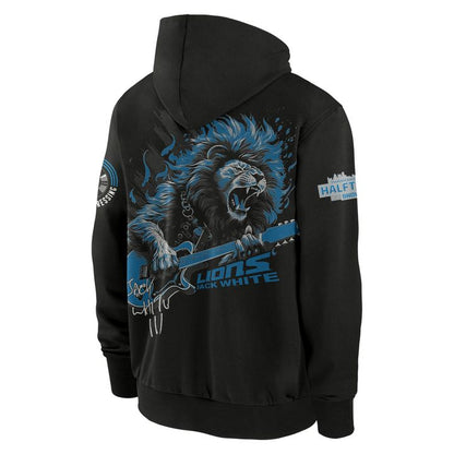 Detroit Lions x Jack White Thanksgiving Halftime Show Vintage Black ZipHoodie