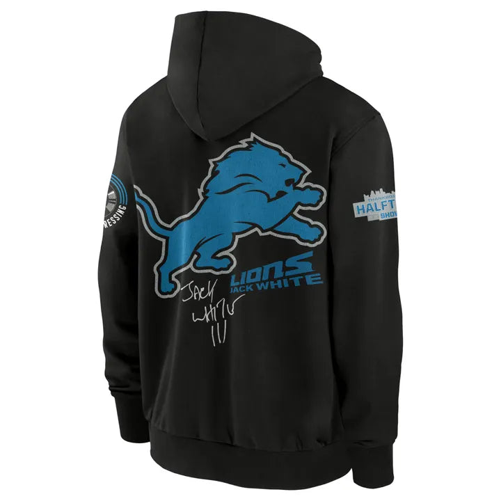 1. Detroit Lions x Jack White Thanksgiving Halftime Show Vintage Black ZipHoodie