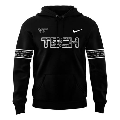 Special Edition Virginia Tech Football Wordmark Logo Uniform Black Hoodie