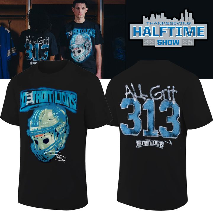1. Detroit Lions x Eminem Thanksgiving Halftime Show Black Tee - Signature