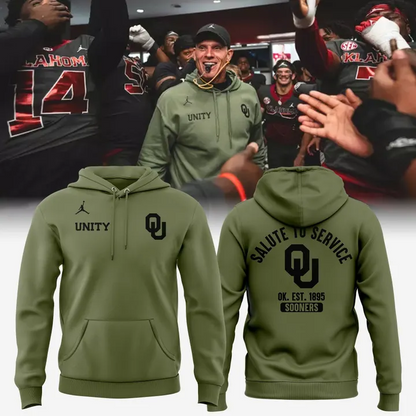 Men's Jordan Olive Oklahoma Football 2025 Salute To Service Hoodie