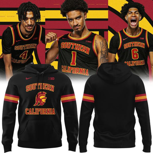 Special 2025 Retro Black Uniform USC Men's Basketball Hoodie 2