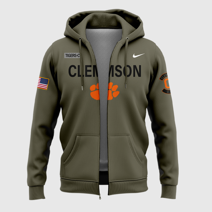 Clemson Football x Military Appreciation 2025 Zip Hoodie