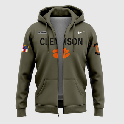 Clemson Football x Military Appreciation 2025 Zip Hoodie