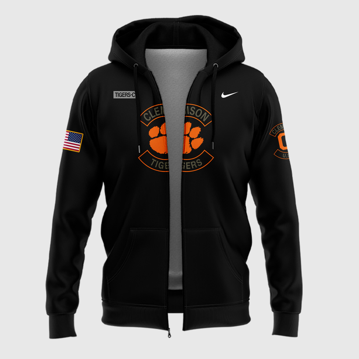01.Clemson Football x Military Appreciation 2025 Zip Hoodie