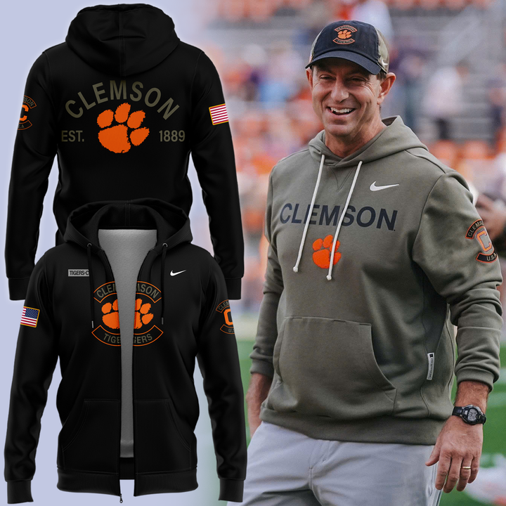 01.Clemson Football x Military Appreciation 2025 Zip Hoodie