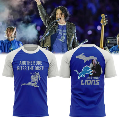 Detroit Lions x Jack White ‘ANOTHER ONE BITES THE DUST!’ Thanksgiving Halftime Show Combo Shirt