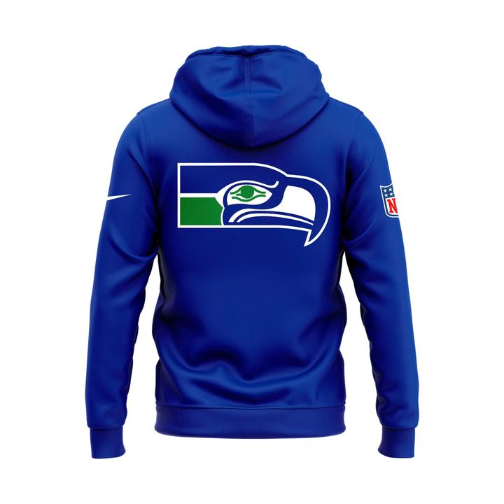 Men's Seattle Seahawks Blue 2025 Throwback Sideline Hoodie