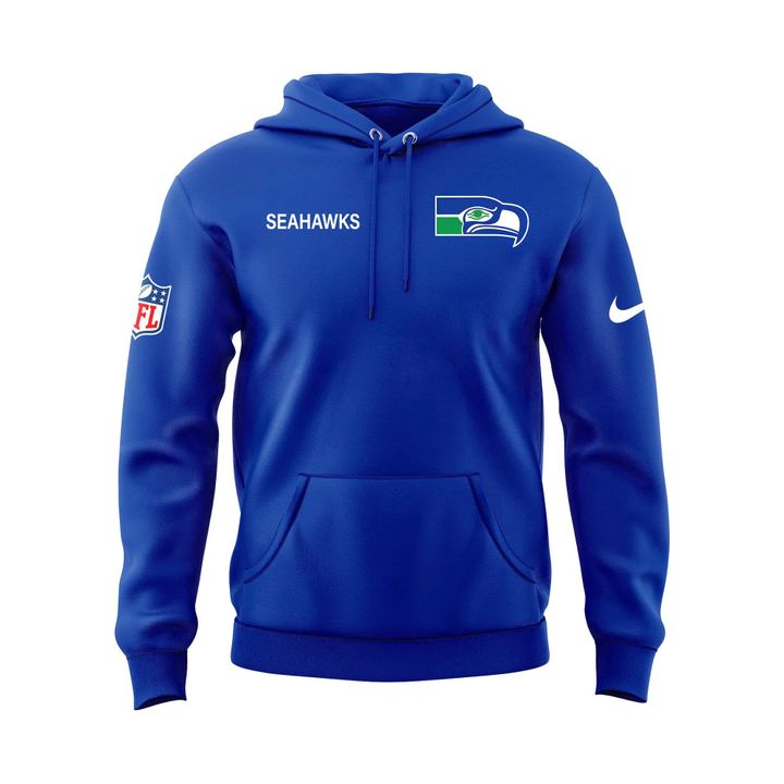 Men's Seattle Seahawks Blue 2025 Throwback Sideline Hoodie